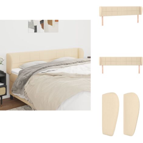 Kopfteil mit Ohren Creme 183x23x78/88 cm Stoff