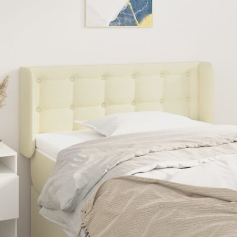 Kopfteil mit Ohren Creme 93x16x78/88 cm Kunstleder