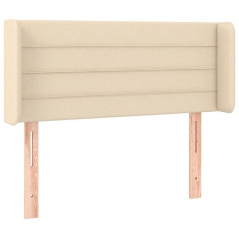 Kopfteil mit Ohren Creme 93x16x78/88 cm Stoff vidaXL