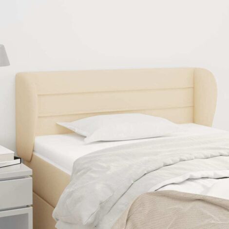 Kopfteil mit Ohren Creme 93x23x78/88 cm Stoff