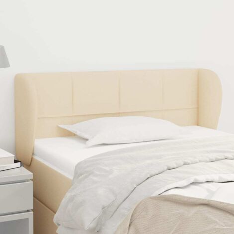Kopfteil mit Ohren Creme 93x23x78/88 cm Stoff