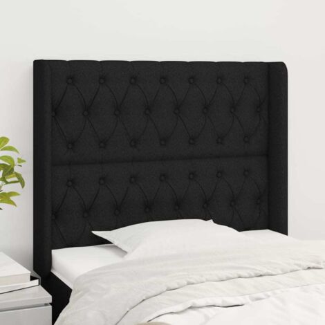 Kopfteil mit Ohren Schwarz 103x16x118/128 cm Stoff vidaXL