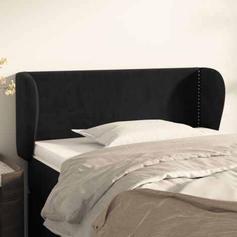 Kopfteil mit Ohren Schwarz 83x23x78/88 cm Samt vidaXL