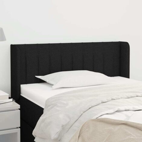 Kopfteil mit Ohren Schwarz 93x16x78/88 cm Stoff