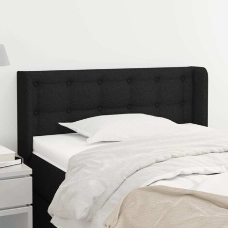 Kopfteil mit Ohren Schwarz 93x16x78/88 cm Stoff vidaXL