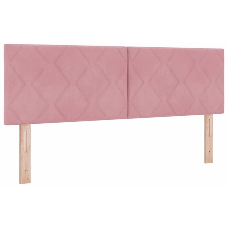 Kopfteil Wandmontiert Geometrisch Mit Kopfteil Rosa 160 Cm Samt Vidaxl
