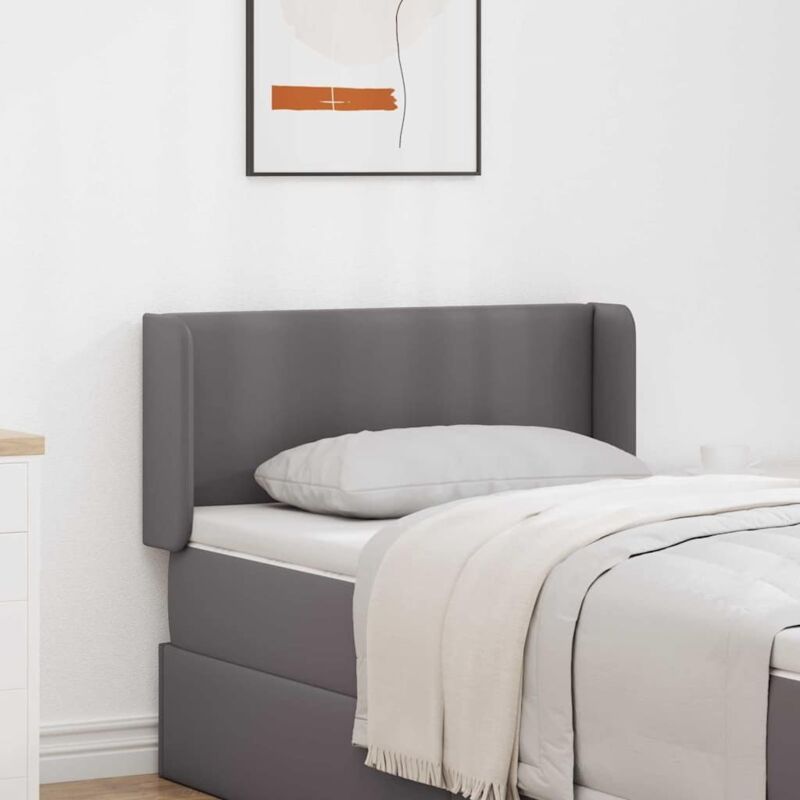 Kopfteil Ohren 2 Pcs Grau 40 X 16 X 5 Cm Kunstleder Vidaxl