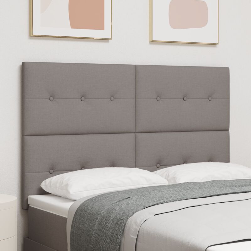 Vidaxl Kopfteil Mit Knopfheftung Taupe 140 Cm Stoff