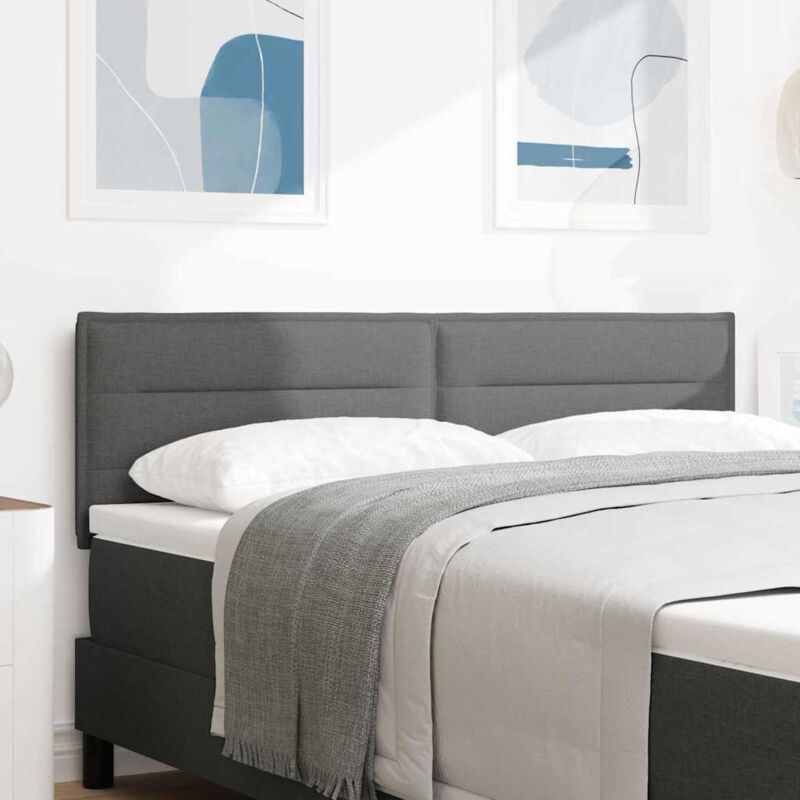 Kopfteil Mit Kopfteil Dunkelgrau 160 Cm Stoff Vidaxl