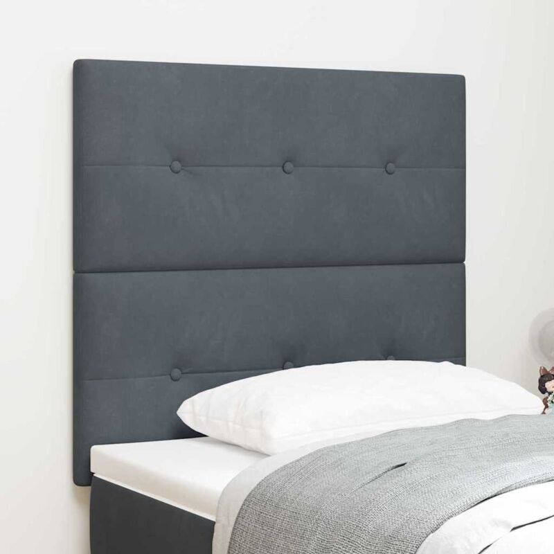 Vidaxl - Kopfteil Wandmontiert Mit Kopfteil Dunkelgrau 80 Cm Samt