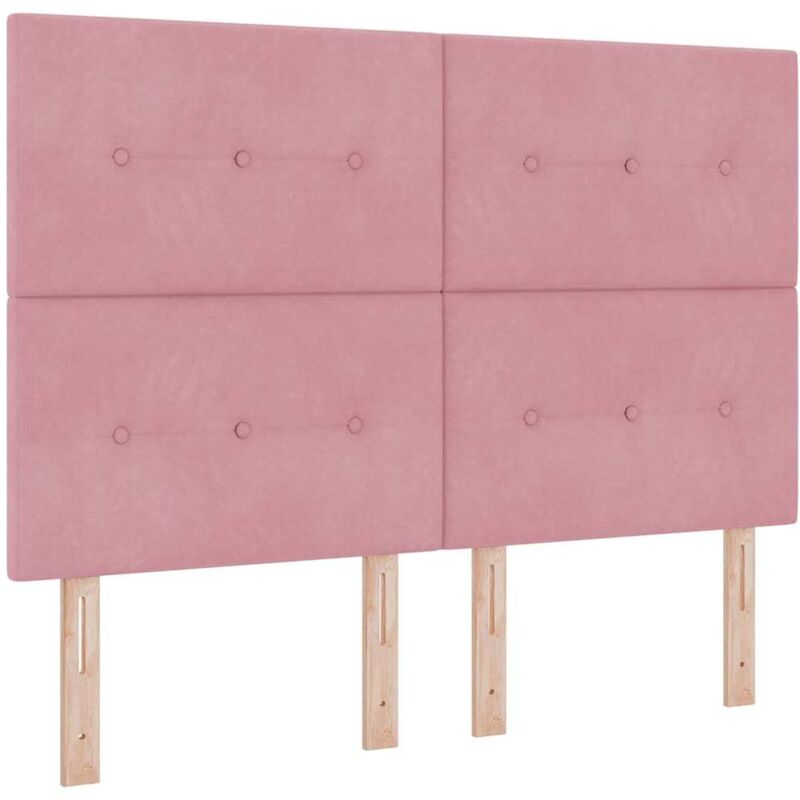 Kopfteil Wandmontiert Mit Kopfteil Rosa 160 Cm Samt Vidaxl