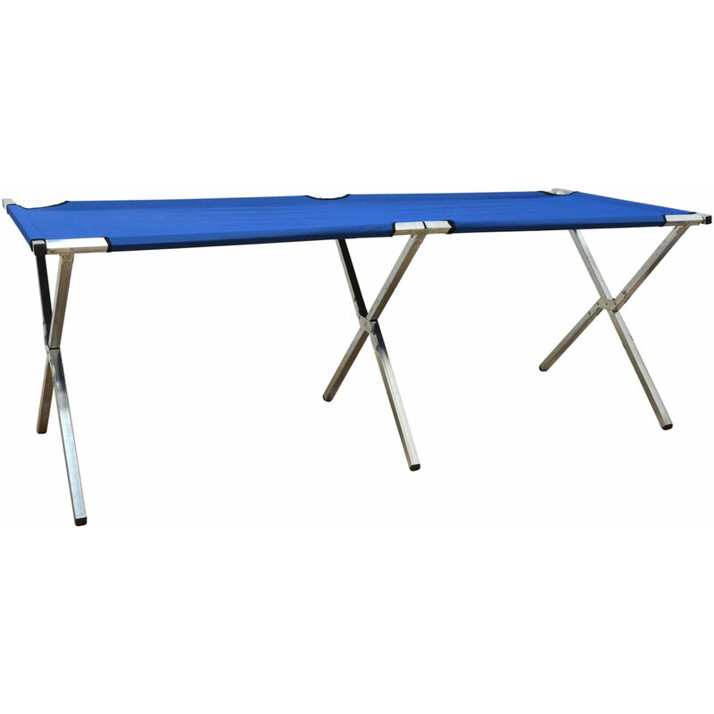 Eyepower - Table de vente mobile 205x67x70cm Stand de vente pliable Table de foire bleue - blau