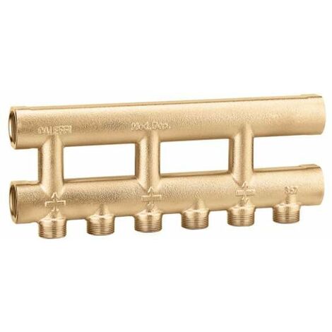 Koplanarer verschmolzener einseitiger Verteiler 6+6 Leitungen Caleffi 357506  3/4" - 6+6