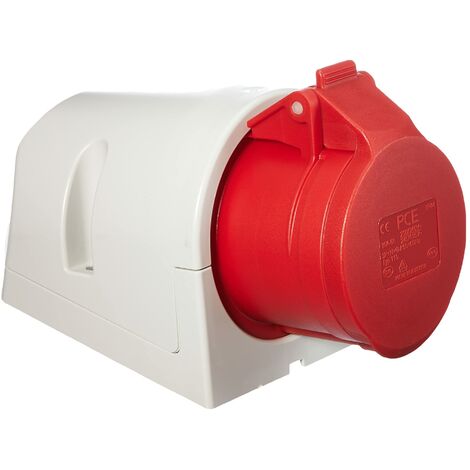 Kopp 101600002 - Presa a muro CEE a 5 poli, 16 A, 400 V, colore: Rosso, 101600002