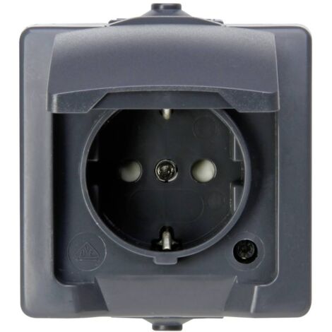 Kopp 107815006 Interruttore per ambienti umidi Presa con coperchio ribaltabile Nautic Antracite 1 pz.