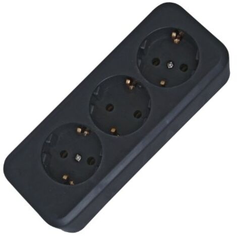 Kopp 120305001 Steckdosenleiste 3fach Schwarz ohne Stecker 1 St.