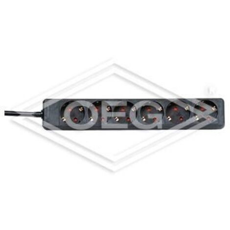 Kopp 120615007, Ciabatta elettrica a 6 prese, lunghezza cavo 1,4 m, slot a 45 gradi, presa multipla con protezione da contatto, nero