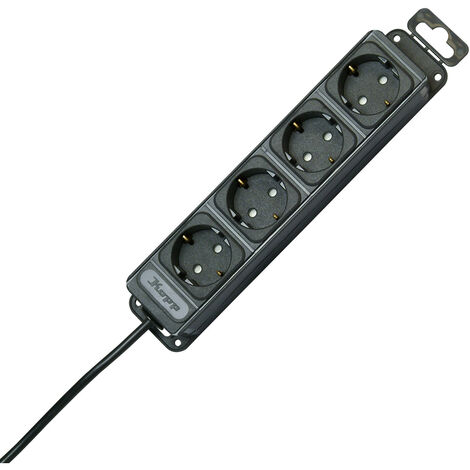 GAO 372 Steckdosenleiste ohne Schalter 4fach Schwarz Schutzkontakt 1 St. 