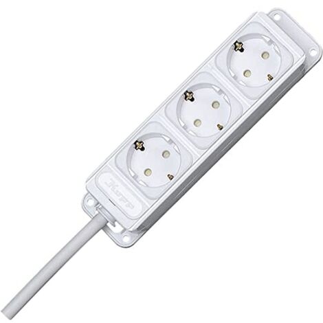 Kopp 127485014 - Ciabatta elettrica universale a 3 prese, 3 m, bianco artico