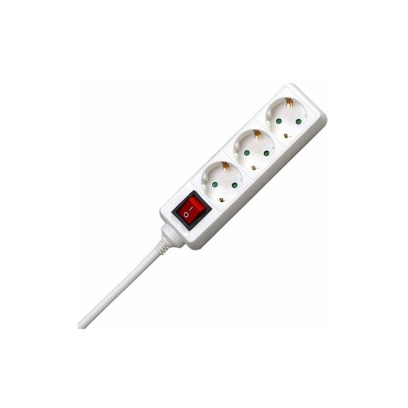 

129713007 - Regleta para 3 enchufes con interruptor iluminado, color blanco - Kopp