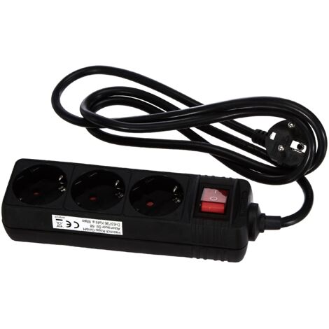 Kopp 129715009 Multipresa con interruttore 3 scomparti Nero Schuko 1 pz.