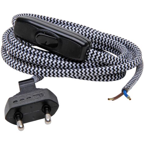 Kopp 140315002 - Cavo elettrico europeo, 2 m, colore: Bianco/Nero