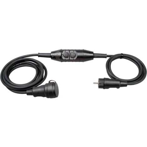 Kopp 1438.0001.5 Prolunga con protezione personale PRCD-S 230 V Nero IP44