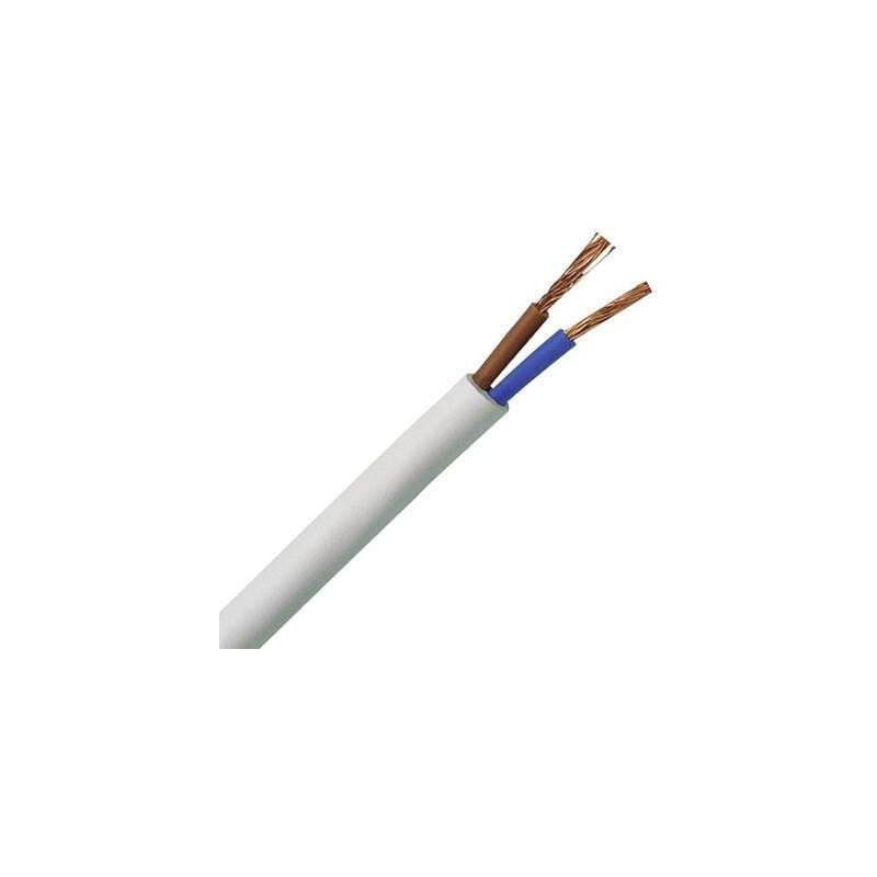 151505841 câble gainé H03VV-F 2 x 0.75 MM² blanc 5 m - Kopp