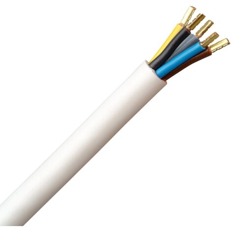 Kopp 156005047 - Guaina portacavi per piastre elettriche H05 VV-F 3G, 2.5 mm², 5 m, colore: Bianco