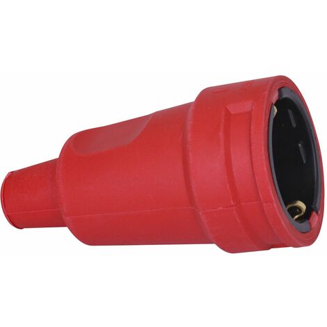 Kopp 180412000 - Spina di gomma con contatto di protezione, guaina protettiva e antipiega, colore: Rosso