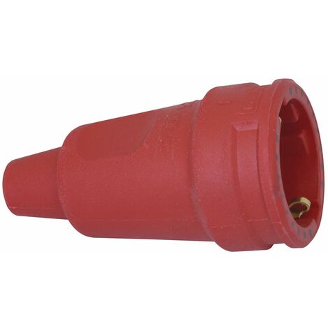 Kopp 180912005 - Spina di gomma con contatto di protezione e guaina antipiega, colore: Rosso
