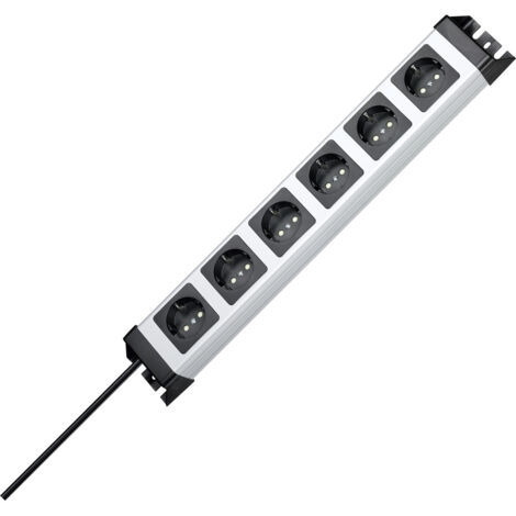 Kopp 226720018 Steckdosenleiste 6fach Grau, Schwarz Schutzkontakt 1 St.