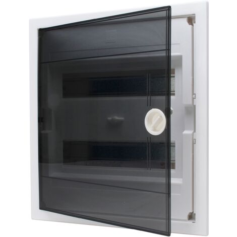 Kopp 346002005 - Scatola di distribuzione a incasso con porta in plastica, 2 file, per 24 poli, 1 pezzo, grigio/nero