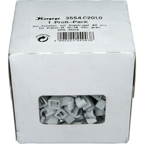 Kopp 355402010 Nagelschellen  355402010 Bündel-Ø-Bereich 10 bis 14 mm   Grau 200 St.