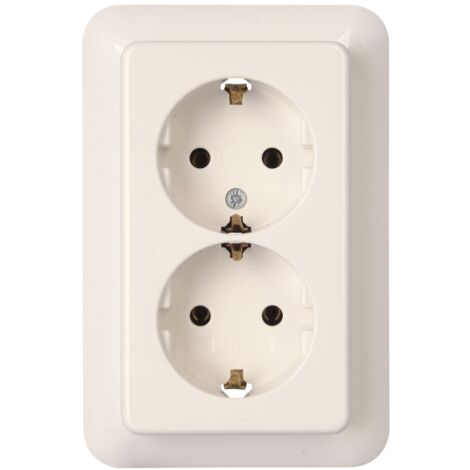 Kopp 945717081 - Presa Schuko doppia Rivo con elevata protezione da contatto