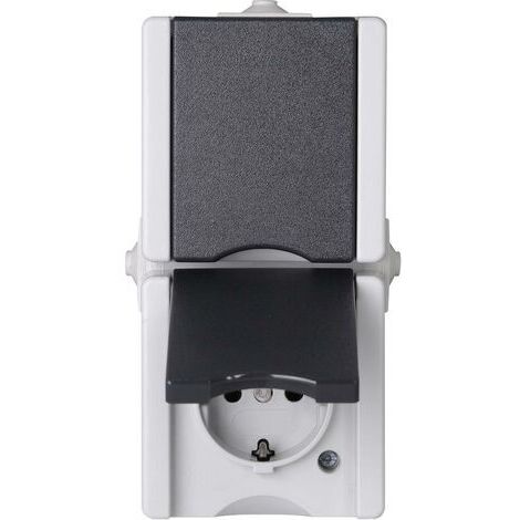 Kopp 947556008 Steckdose grau IP44 Aufputzmontage
