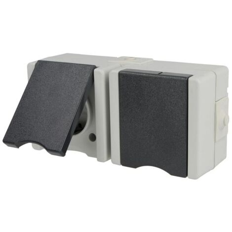 KOPP 950656001 PRO AQA - TOMA DE CORRIENTE DOBLE CON TAPA PARA ZONAS HÚMEDAS