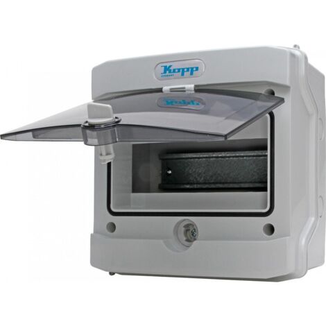 KOPP Aufputz-Feuchtraum-Verteilerkasten N8D, IP65, mit Tür, 1-reihig, 8 Pole