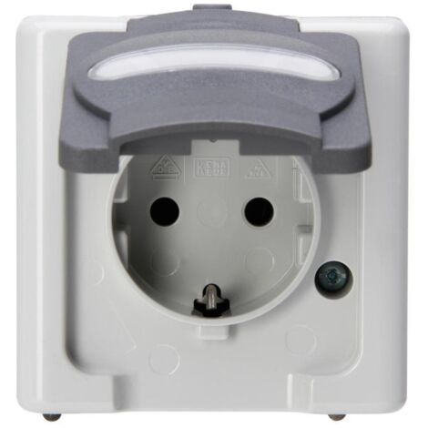 Kopp BLUE ELECTRIC Steckdose AP FR IP44 grau 103356006