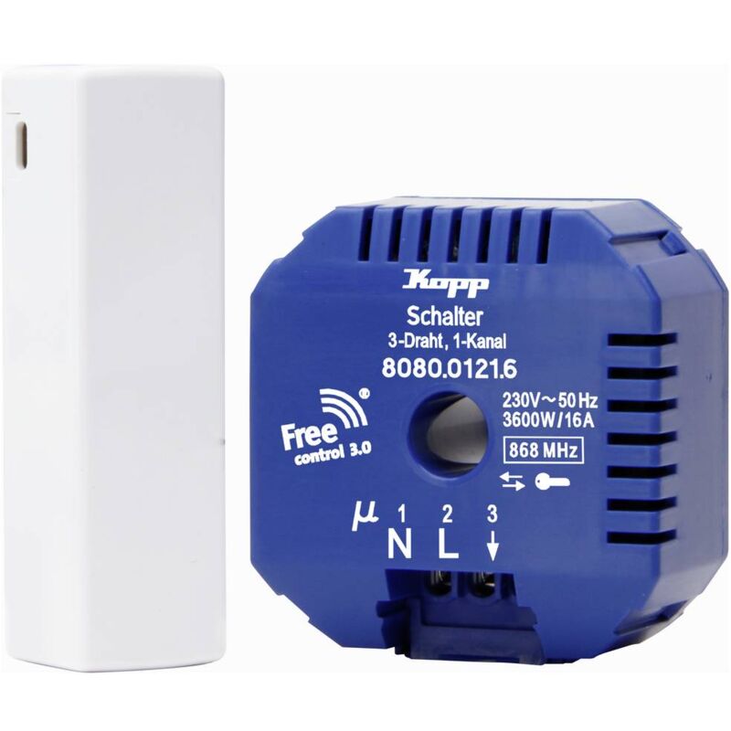 Kopp - Commande d'aération sans fil Free-control 3.0 blanc, bleu