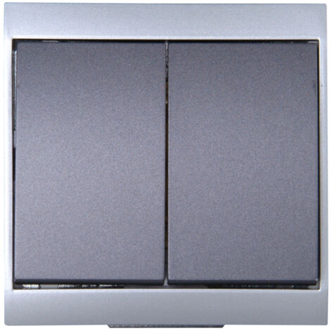 Kopp Doppel/Wechselschalter Malta, silber-anthrazit, 620315089 Kopp