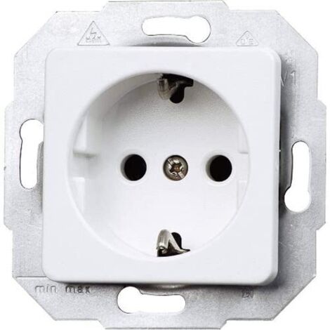Kopp Europa a 1 via per uso domestico, 250 V (16 A), IP20, presa di sicurezza senza maggiore protezione da contatto, montaggio a incasso, facile montaggio a parete, bianco artico, 113613087
