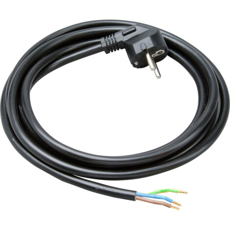 Kopp Kunststoff-Zuleitung mit Schutzkontaktstecker, H05VV-F3x1,5mm² 3 m, Farbe: schwarz
