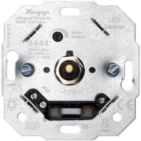 Kopp LED Dimmer mit Druck-/Wechselschalter 3 - 100 Watt, 844400008 Kopp
