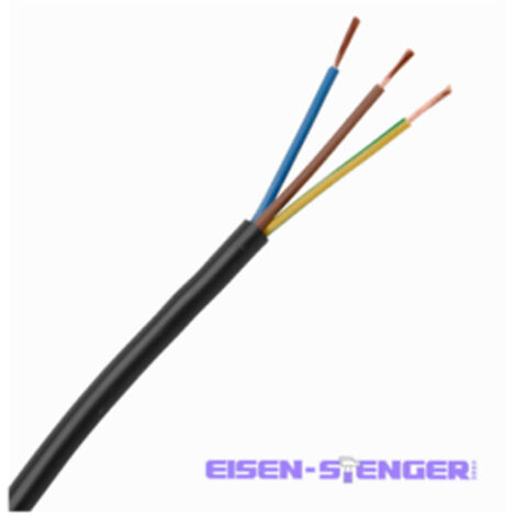 Kopp - Mittlere Schlauchleitung H05VV-F 3Gx1,5mm², 3-adrig, 5m Ring, schwarz - 153705007