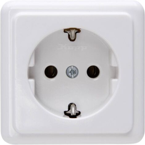 Kopp - Presa elettrica con contatto di protezione, colore: bianco/marrone, 101802000