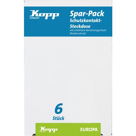 Kopp Prese di corrente Europa con contatto di terra e maggiore protezione dei contatti, confezione professionale da 6, 117913080