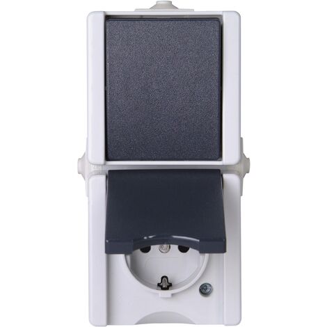 Kopp ProAQA Interrupteur et prise gris anthracite IP44