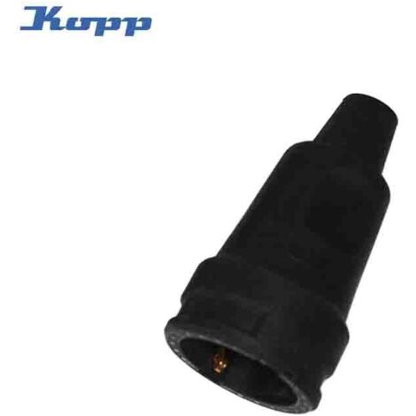 KOPP Schutzkontakt-Kupplung 180916009, groß, Vollgummi, Knickschutz, schwarz