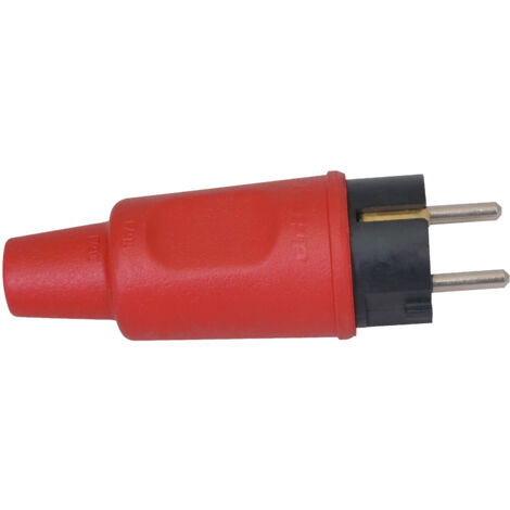 KOPP Schutzkontakt-Stecker 179512005, Vollgummi, Knickschutz, rot